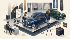 Современная иллюстрация премиальных автомобилей Bentley и Rolls-Royce для подготовки к аукциону и оценки стоимости
