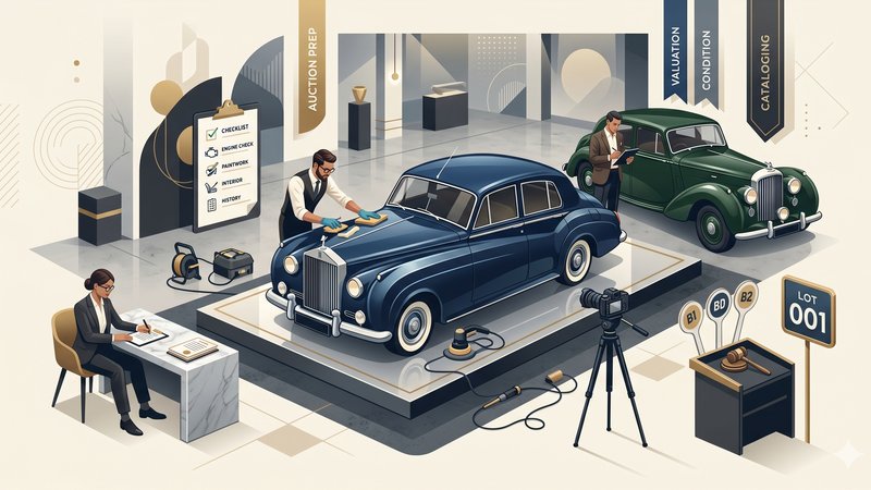 Современная иллюстрация премиальных автомобилей Bentley и Rolls-Royce для подготовки к аукциону и оценки стоимости